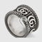 Anillo de Plata Esterlina S925 Hip Hop Vintage Desgastado