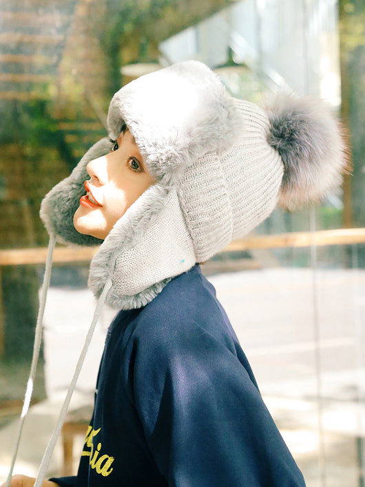 Gorro de Lana Tejido Invierno para Mujer - Estilo Lei Feng - Image 8