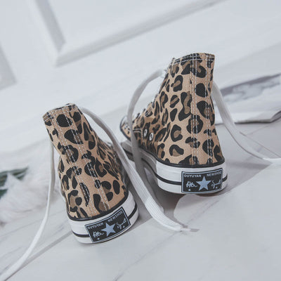 Zapatillas de Lona con Estampado de Leopardo Altas - Estilo Retro Casual - Image 7