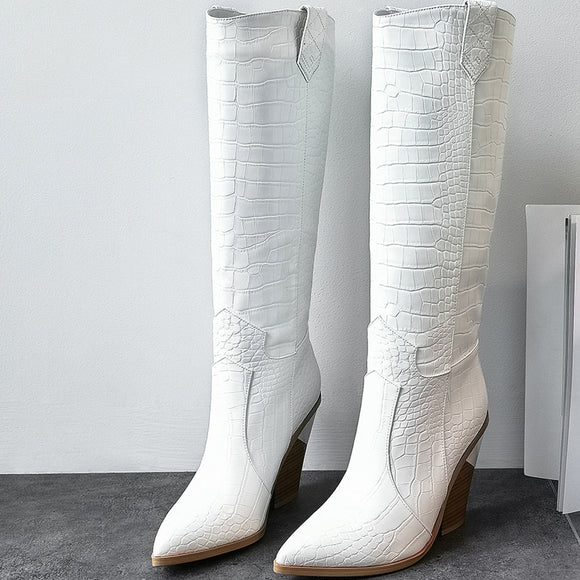 Botas Altas de Tacón Grueso Estilo Martin para Mujer