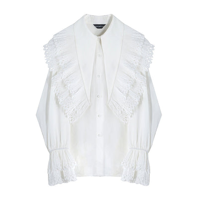Blusa Suelta con Mangas Acampanadas de Encaje - Image 8