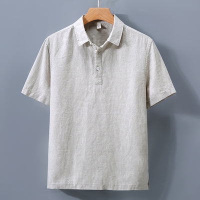 Camisa de Lino Puro para Hombre con Cuello Italiano - Image 4