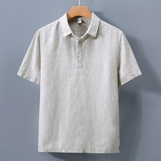 Camisa de Lino Puro para Hombre con Cuello Italiano - Image 4