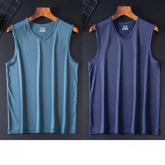 Camiseta Deportiva Holgada Transpirable de Talle Grande sin Mangas - Image 20
