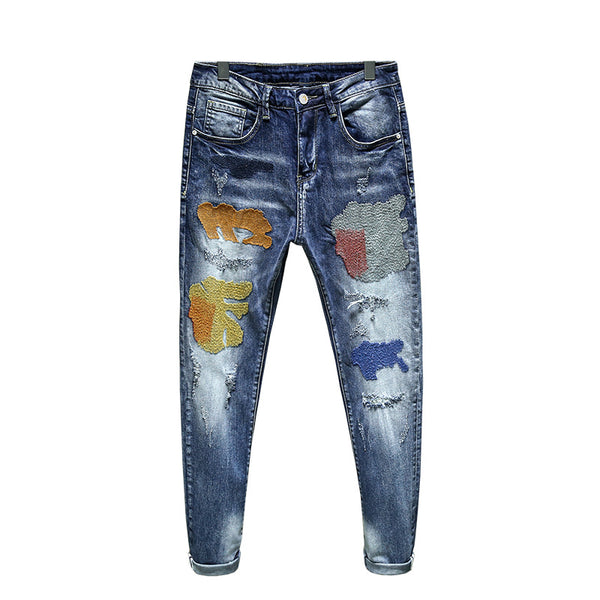Jeans Ajustados Estampados para Hombre - Diseño Moderno y Juvenil