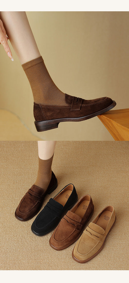 Zapatos de Tacón para Mujer en Piel de Oveja con Punta Cuadrada y Redonda Retro - Image 18