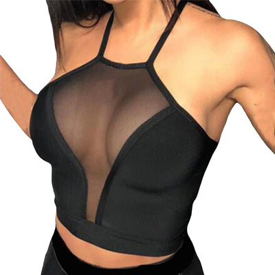 Top Deportivo Crop con Paneles de Malla Mujer - Image 3