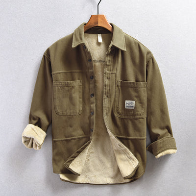 Chamarra de Trabajo Casual para Hombre con Forro de Algodón y Terciopelo - Image 7