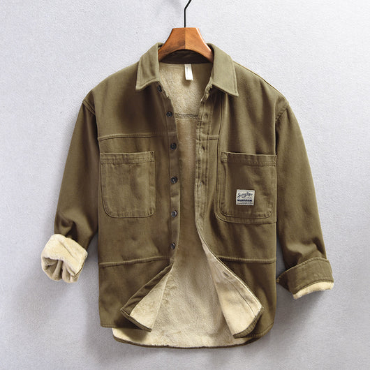 Chamarra de Trabajo Casual para Hombre con Forro de Algodón y Terciopelo - Image 7