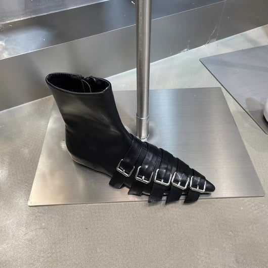 Botas Tobilleras Puntiagudas con Hebilla y Cierre - Image 8