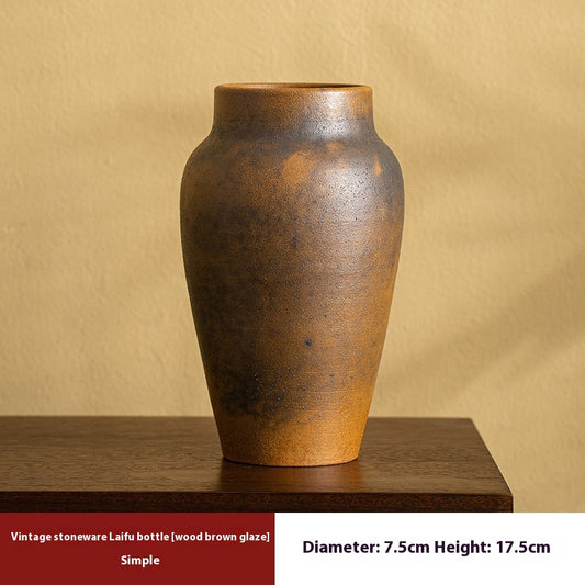 Jarrón de Cerámica Artesanal Jingdezhen Negro Retro - Decoración Hidropónica - Image 2