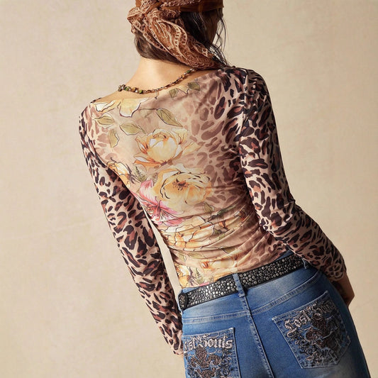 Blusa Floral Asimétrica con Capas Elegantes - Image 2