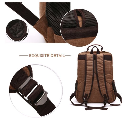 Mochila Universitaria Canvas 15 Pulgadas - Bolsa Laptop Resistente para Estudiantes - Image 3