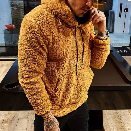 Sudadera de Terciopelo con Estampado de Letras y Cordones para Hombre - Image 7