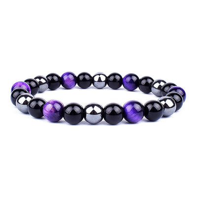 Pulsera de Piedras Tricolor con Ojo de Tigre y Mineral de Hierro - Image 7
