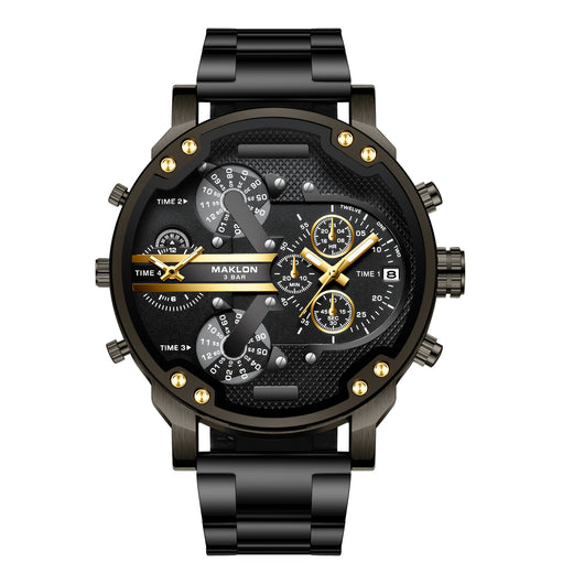 Reloj Hombre Dial Grande Tendencia Europa América Personalidad Dos Zonas - Image 17