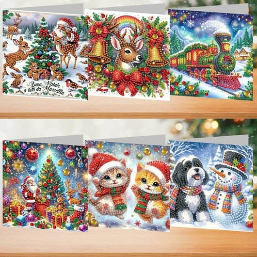 Tarjetas Navideñas con Pintura de Diamantes 6 Diseños Combinados - Image 12