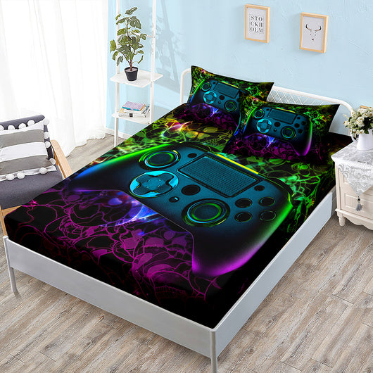 Juego de Sábana Ajustable, Funda Nórdica y Fundas de Almohada Gamer con Tecnología Refrescante