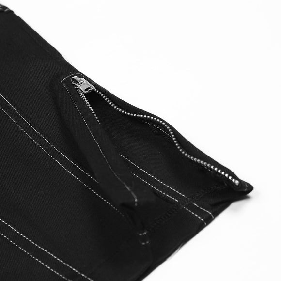 Straight-Leg Pants with Side Slits - Casual Urban Style