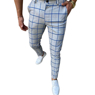 Pantalones Casuales Hombre con Estampado Cuadros Europeos - Image 9