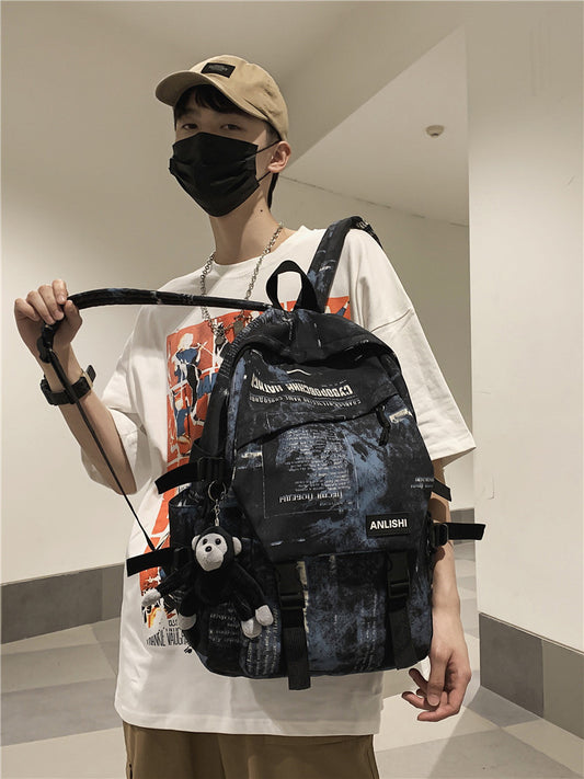 Mochila Harajuku Negra Estilo Metal Urbano - Serie Mountain - Image 2