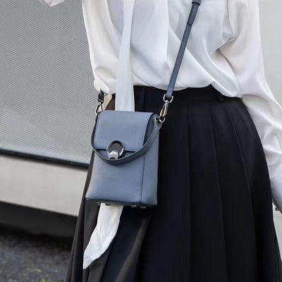 Bolso Bandolera de Cuero Genuino Estilo Coreano Multiuso - Image 11
