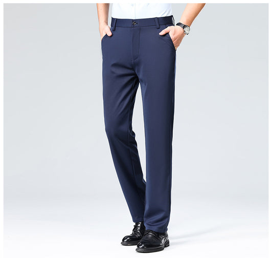 Pantalones Casuales Ejecutivos Slim Fit Ice Silk Antirruga para Hombre - Image 19