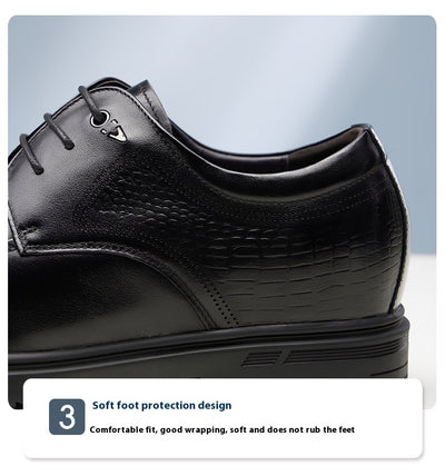 Zapatos Derby de Cuero Genuino con Alzas de 8cm para Hombre - Calzado Formal Ejecutivo - Image 14