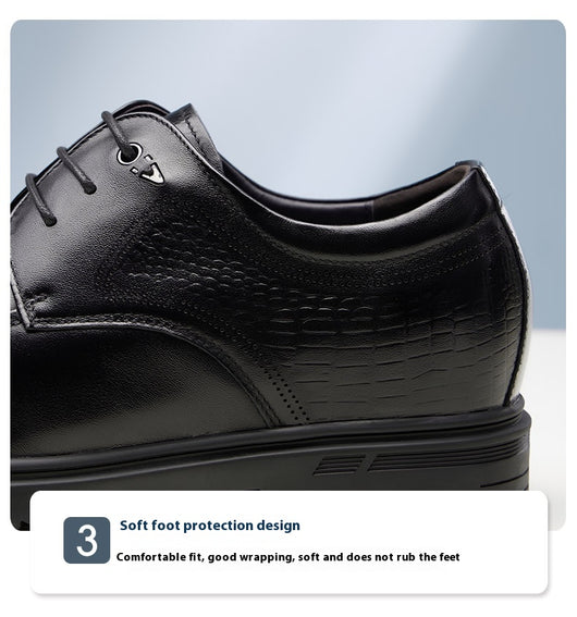 Zapatos Derby de Cuero Genuino con Alzas de 8cm para Hombre - Calzado Formal Ejecutivo - Image 14
