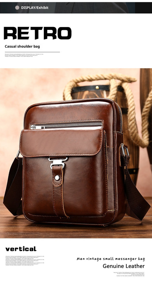 Bolso Mensajero de Cuero Vintage para Hombre - Piel Vacuna Premium - Image 14