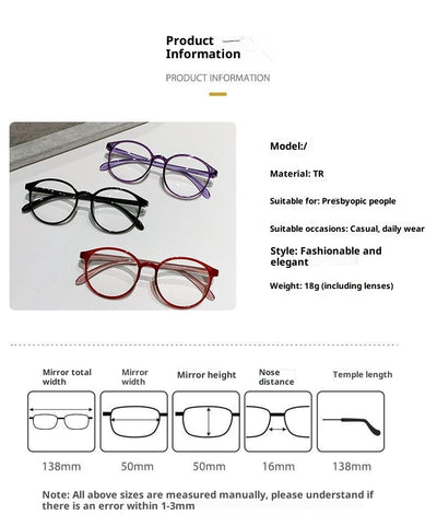 Black round frame reading glasses with blue light blocking lenses for high-definition eye protection. - Image 11