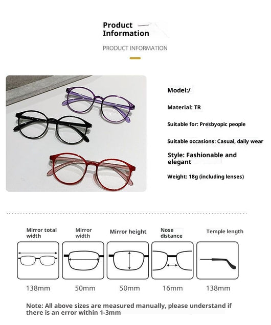 Black round frame reading glasses with blue light blocking lenses for high-definition eye protection. - Image 11