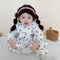 Traje de Baño Enterizo Floral Blanco con Pato de Plumón
