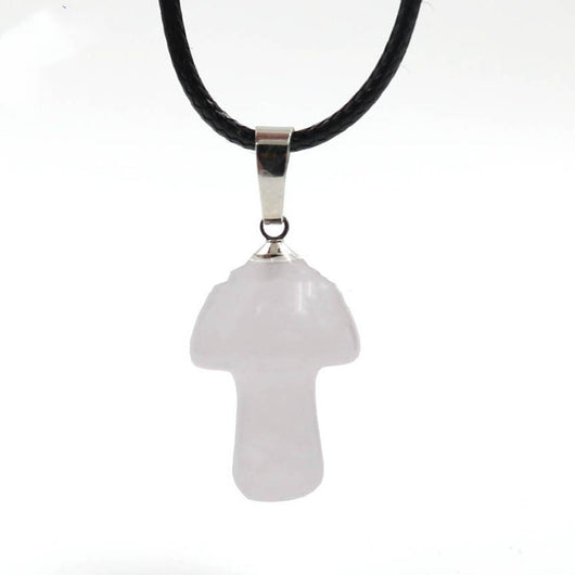 Collar Colgante de Cristal Natural con Forma de Champiñón Mini - Image 16