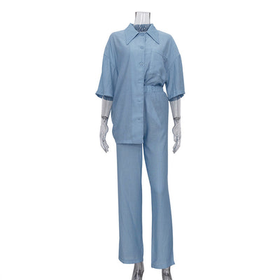 Conjunto Elegante de Pantalón y Blusa Suelta para Mujer - Image 19
