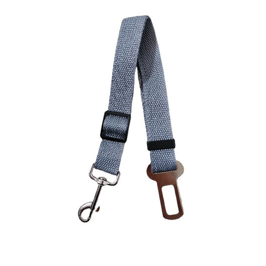 Brown nylon pet car safety belt with adjustable strap, metal seatbelt buckle, and swivel snap hook. - Image 7