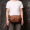Bolsa de Pecho Hombre Cuero Gamuza Gran Capacidad