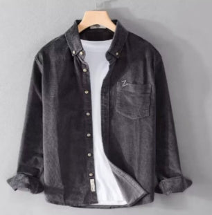 Camisa Suelta de Pana Retro Americana para Hombre - Image 10