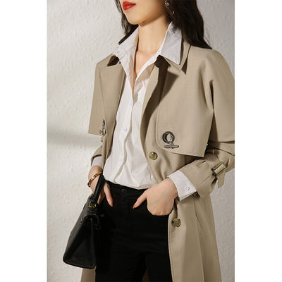 Abrigo Ligero de Lana Largo hasta la Cintura para Mujer - Perfecto para Otoño