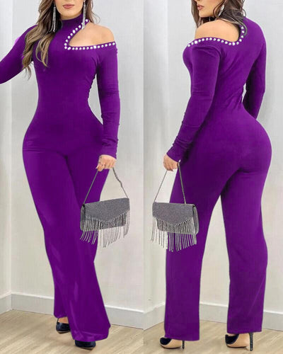 Jumpsuit Elegante con Detalles Calados y Cristales - Image 8