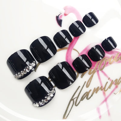 Parches de Uñas con Strass Negro - Manicura Instantánea Elegante - Image 4