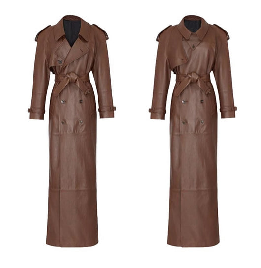 Abrigo Trendy de Cuero Oveja para Otoño e Invierno - Estilo Urbano Casual - Image 7