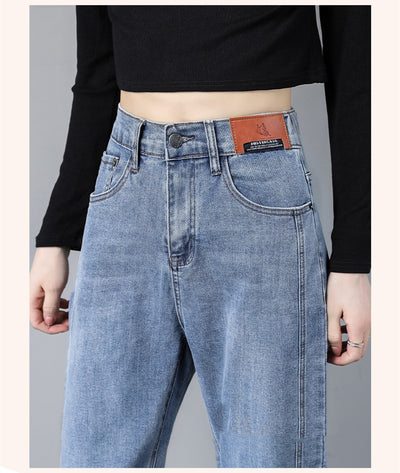 Pantalones Jeans Rectos Cintura Alta Estilo Daddy Harlan para Mujer - Image 10