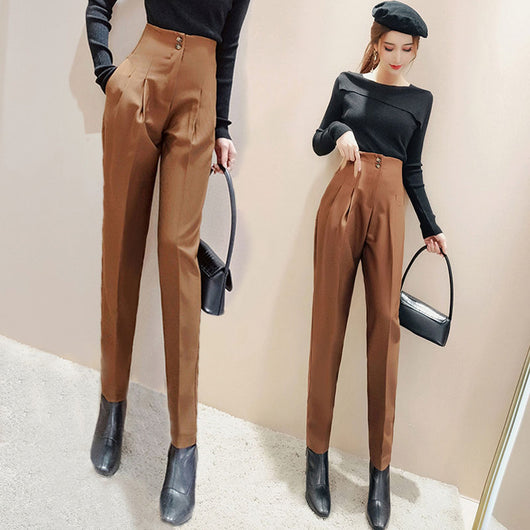 Pantalón Negro Cintura Alta Ajustado Multiuso para Mujer - Image 9