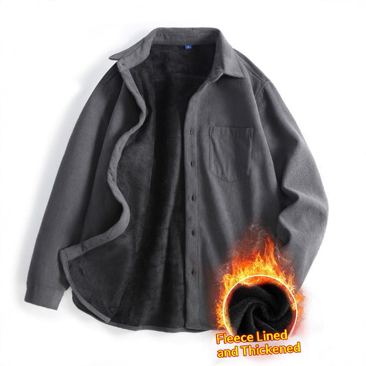 Camisa de Pana Retro de Manga Larga para Hombre - Image 2