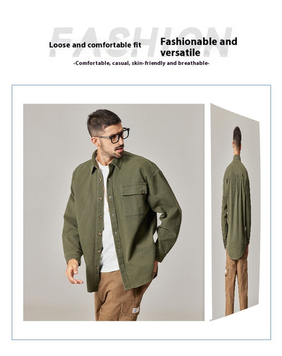 Chamarra Overol Retro Americana para Hombre en Algodón Pesado - Image 16