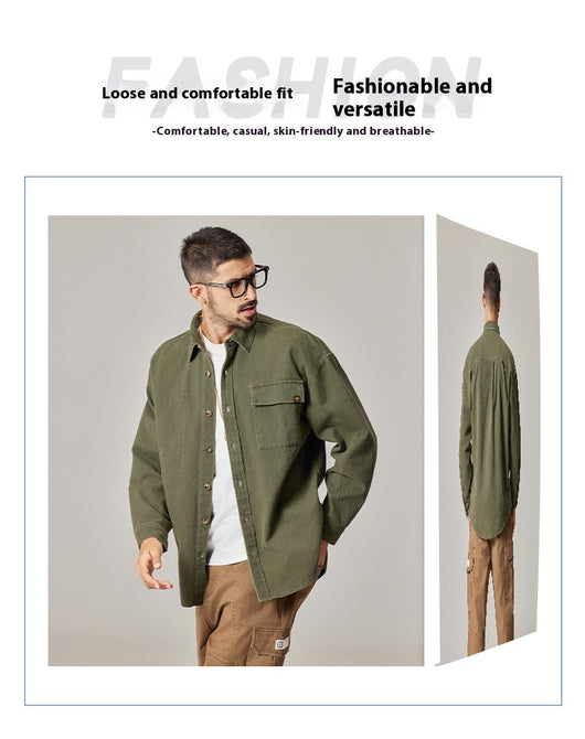 Chamarra Overol Retro Americana para Hombre en Algodón Pesado - Image 16