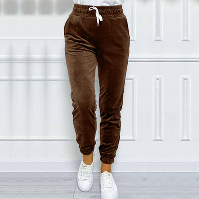 Pantalones Jogger de Terciopelo Estilo Coreano con Cintura Elástica para Mujer - Image 41