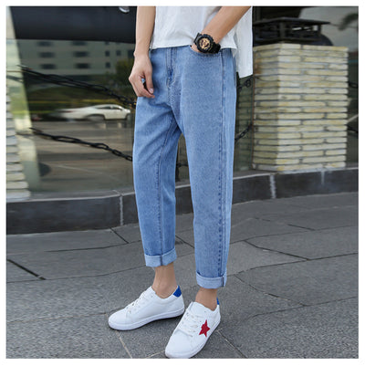 Jeans Harem Sueltos Rectos de Marca Premium para Hombre - Primavera Otoño - Image 7