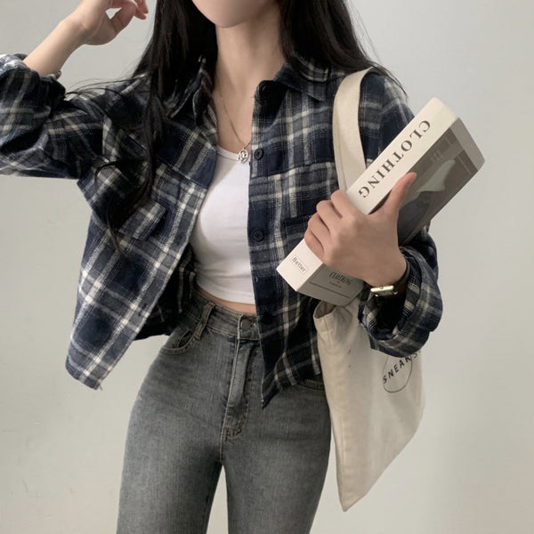 Camisa Cuadrille Oversized de Manga Corta